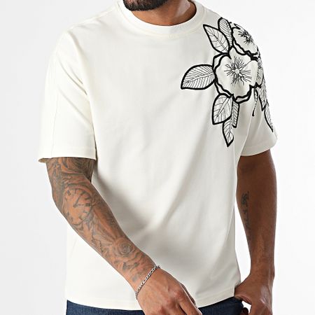 Classic Series - Camiseta oversize G-9 Light Beige Floral