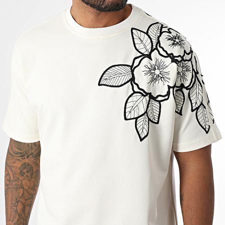 Classic Series - Camiseta oversize G-9 Light Beige Floral