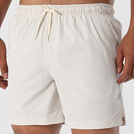 Jack And Jones - Shorts de baño Maui Beige Rayas Blancas