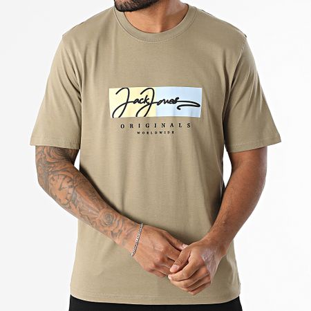 Jack And Jones - Frederiksberg Box Script Tee Shirt Caqui Verde