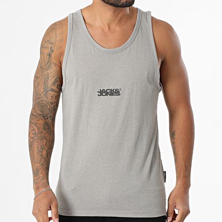 Jack And Jones - Sago Small Logo Slub Tank Top Gris