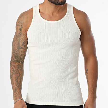 Jack And Jones - Camiseta de tirantes de canalé beige Acapulco