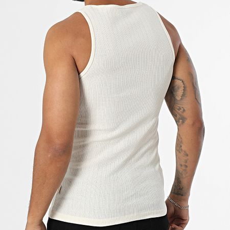 Jack And Jones - Camiseta de tirantes de canalé beige Acapulco
