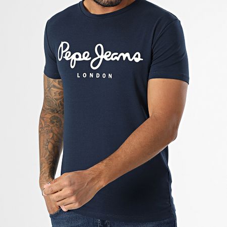 Pepe Jeans - Camiseta elástica original PM508210 Azul marino