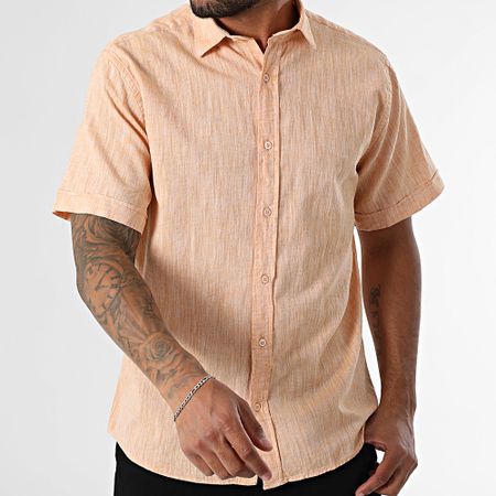 Armita - Camisa Manga Corta Regular Fit 853 Naranja Chiné