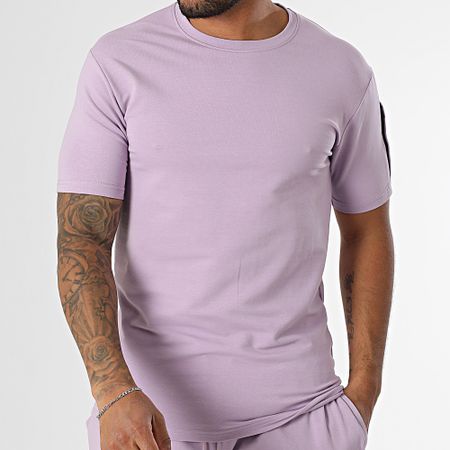 Black Industry - Conjunto de camiseta oversize y pantalón corto lila
