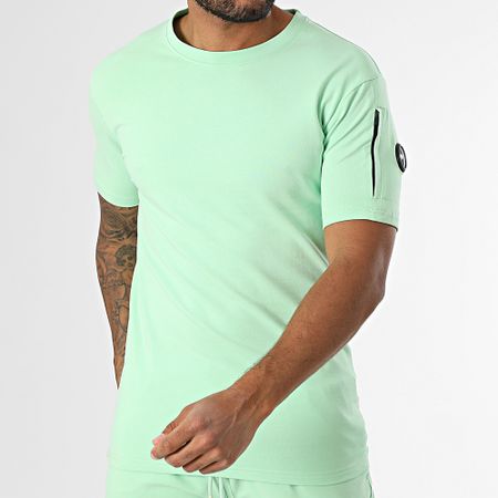 Black Industry - Conjunto de camiseta oversize y pantalón corto verde claro