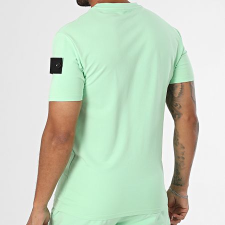 Black Industry - Conjunto de camiseta y pantalón corto 009 Verde claro