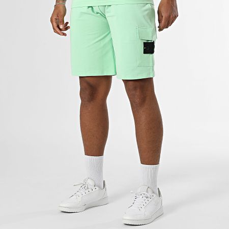 Black Industry - Conjunto de camiseta y pantalón corto 009 Verde claro