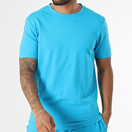 Black Industry - Conjunto de camiseta oversize azul King y pantalón corto de jogging