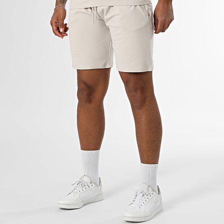 Black Industry - Conjunto de camiseta oversize y pantalón corto de jogging beige