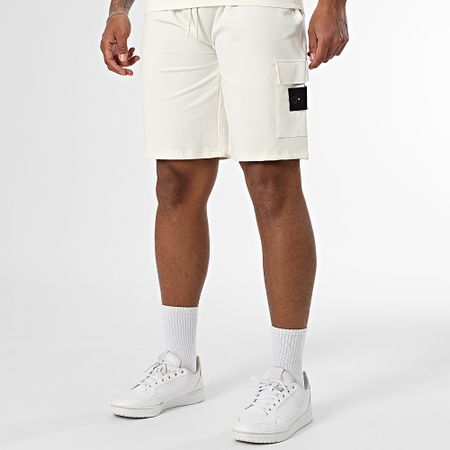 Black Industry - Conjunto de camiseta y pantalón corto 009 Beige claro