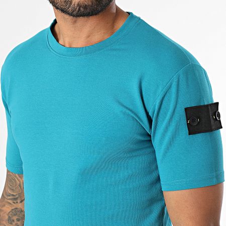 Black Industry - Conjunto de camiseta y pantalón corto azul petróleo 009