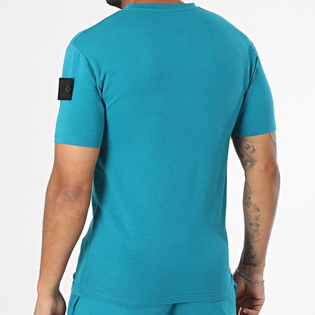 Black Industry - Conjunto de camiseta y pantalón corto azul petróleo 009