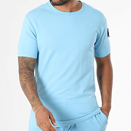 Black Industry - Conjunto de camiseta y pantalón corto 009 azul claro