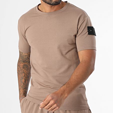 Black Industry - Conjunto de camiseta y pantalón corto 009 marrón