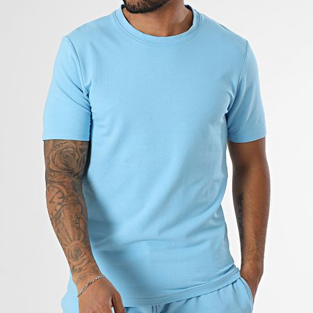 Black Industry - Conjunto de camiseta oversize y pantalón corto azul claro