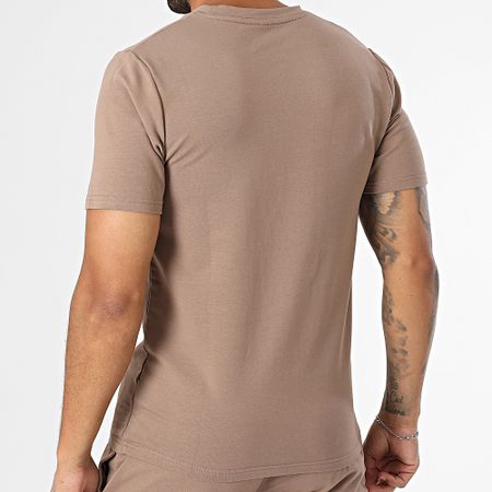 Black Industry - Conjunto de camiseta oversize y pantalón corto de jogging marrón
