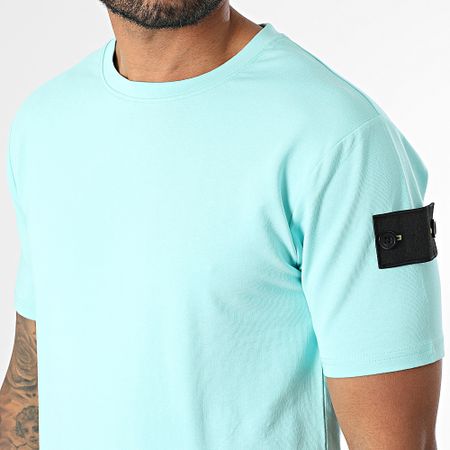 Black Industry - Conjunto de camiseta turquesa y pantalón corto 009
