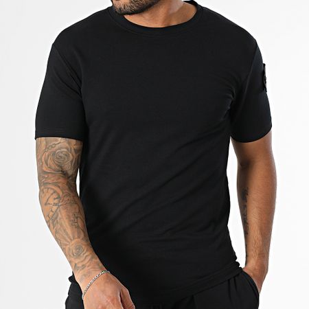 Black Industry - 009 Conjunto de camiseta negra y pantalón corto de jogging