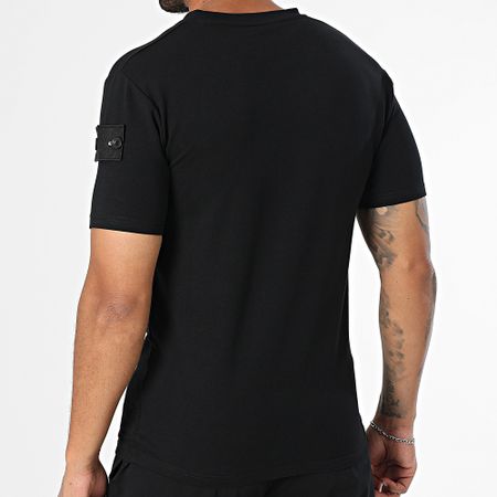 Black Industry - 009 Conjunto de camiseta negra y pantalón corto de jogging