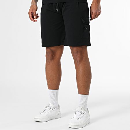 Black Industry - 009 Conjunto de camiseta negra y pantalón corto de jogging