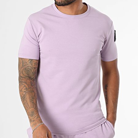 Black Industry - Conjunto de camiseta lila y pantalón corto 009