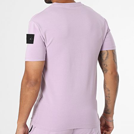 Black Industry - Conjunto de camiseta lila y pantalón corto 009