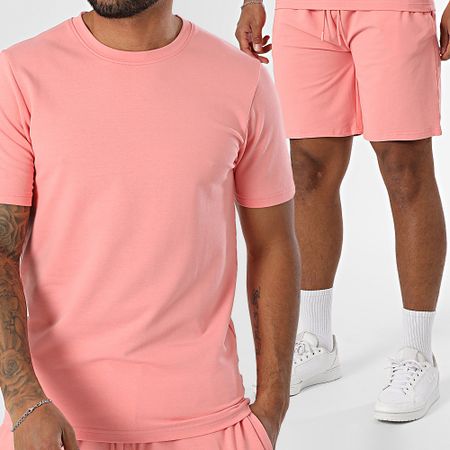 Black Industry - Conjunto de camiseta oversize y pantalón corto jogging rosa claro