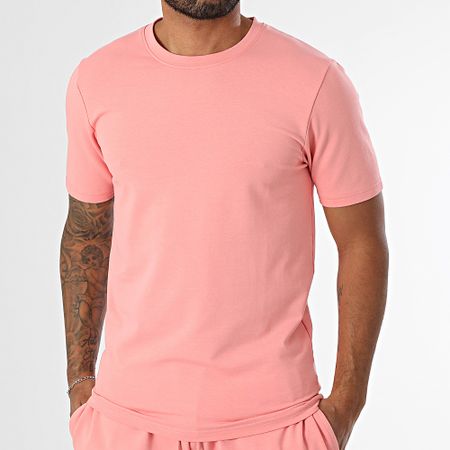 Black Industry - Conjunto de camiseta oversize y pantalón corto jogging rosa claro