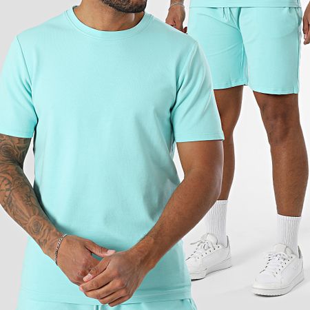 Black Industry - Conjunto de camiseta oversize turquesa y pantalón corto de jogging