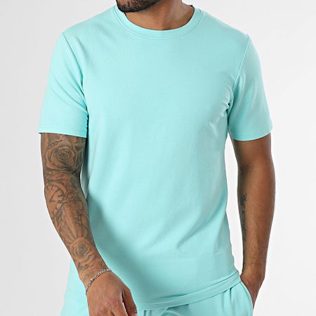Black Industry - Conjunto de camiseta oversize turquesa y pantalón corto de jogging