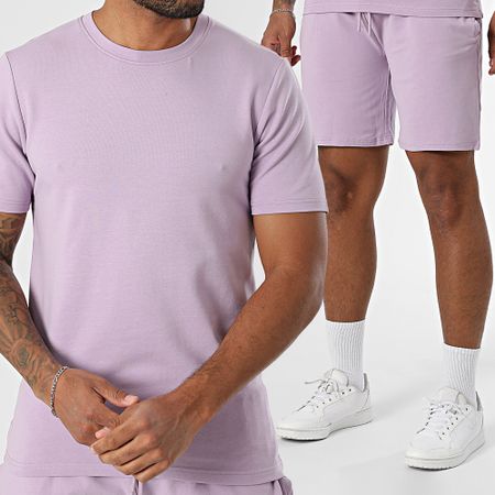Black Industry - Conjunto de camiseta oversize y pantalón corto lila