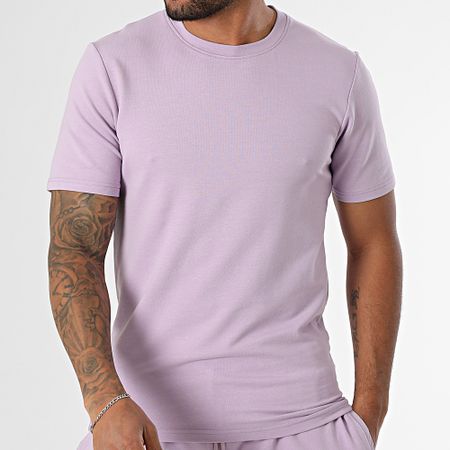 Black Industry - Conjunto de camiseta oversize y pantalón corto lila