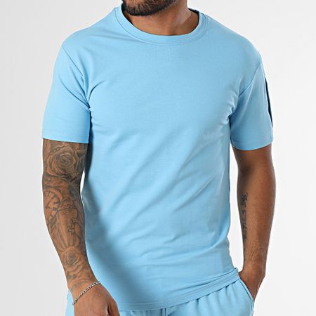 Black Industry - Conjunto de camiseta oversize y pantalón corto azul claro