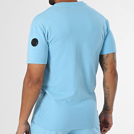 Black Industry - Conjunto de camiseta oversize y pantalón corto azul claro