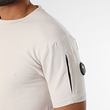 Black Industry - Conjunto de camiseta oversize y pantalón corto de jogging beige