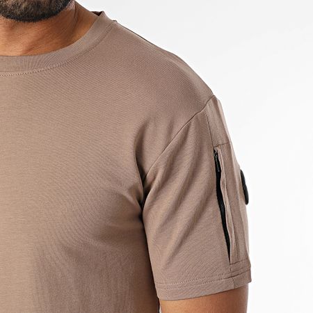 Black Industry - Conjunto de camiseta oversize y pantalón corto de jogging marrón
