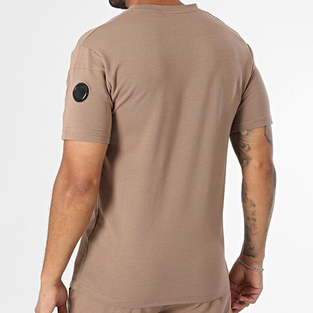 Black Industry - Conjunto de camiseta oversize y pantalón corto de jogging marrón