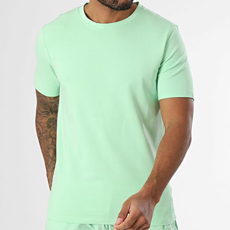 Black Industry - Conjunto de camiseta oversize y pantalón corto verde claro