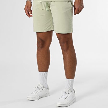 Black Industry - Conjunto de camiseta oversize y pantalón corto verde caqui claro