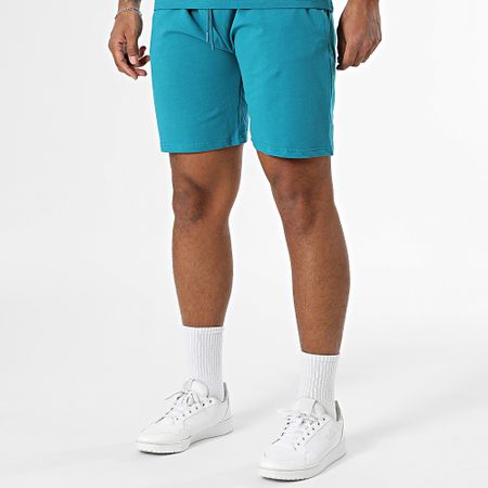 Black Industry - Conjunto de camiseta oversize y pantalón corto azul petróleo