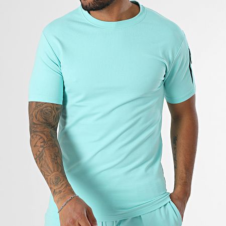Black Industry - Conjunto de camiseta oversize turquesa y pantalón corto de jogging