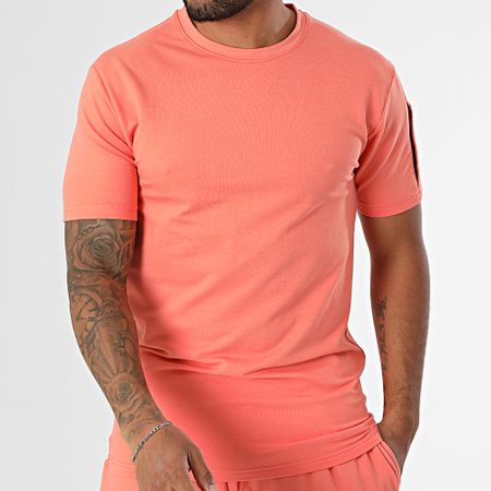 Black Industry - Conjunto de camiseta oversize y pantalón corto Salmón