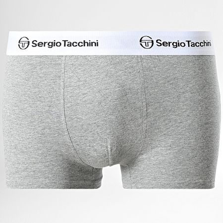 Sergio Tacchini - Juego de 3 calzoncillos bóxer 92892630 Negro Gris Heather Blanco