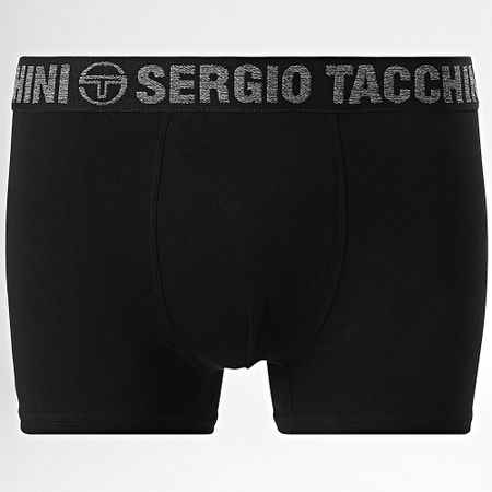 Sergio Tacchini - Juego de 3 calzoncillos bóxer 92893330 Negro Gris Heather Azul Petróleo
