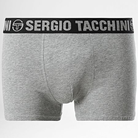 Sergio Tacchini - Juego de 3 calzoncillos bóxer 92893330 Negro Gris Heather Azul Petróleo