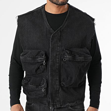 Uniplay - 69A Chaleco vaquero negro sin mangas