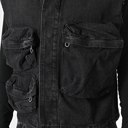Uniplay - 69A Chaleco vaquero negro sin mangas