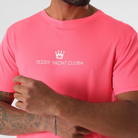 Teddy Yacht Club - Conjunto de jersey y pantalón corto Tech Maison De Couture Negro Rosa Fluo Blanco